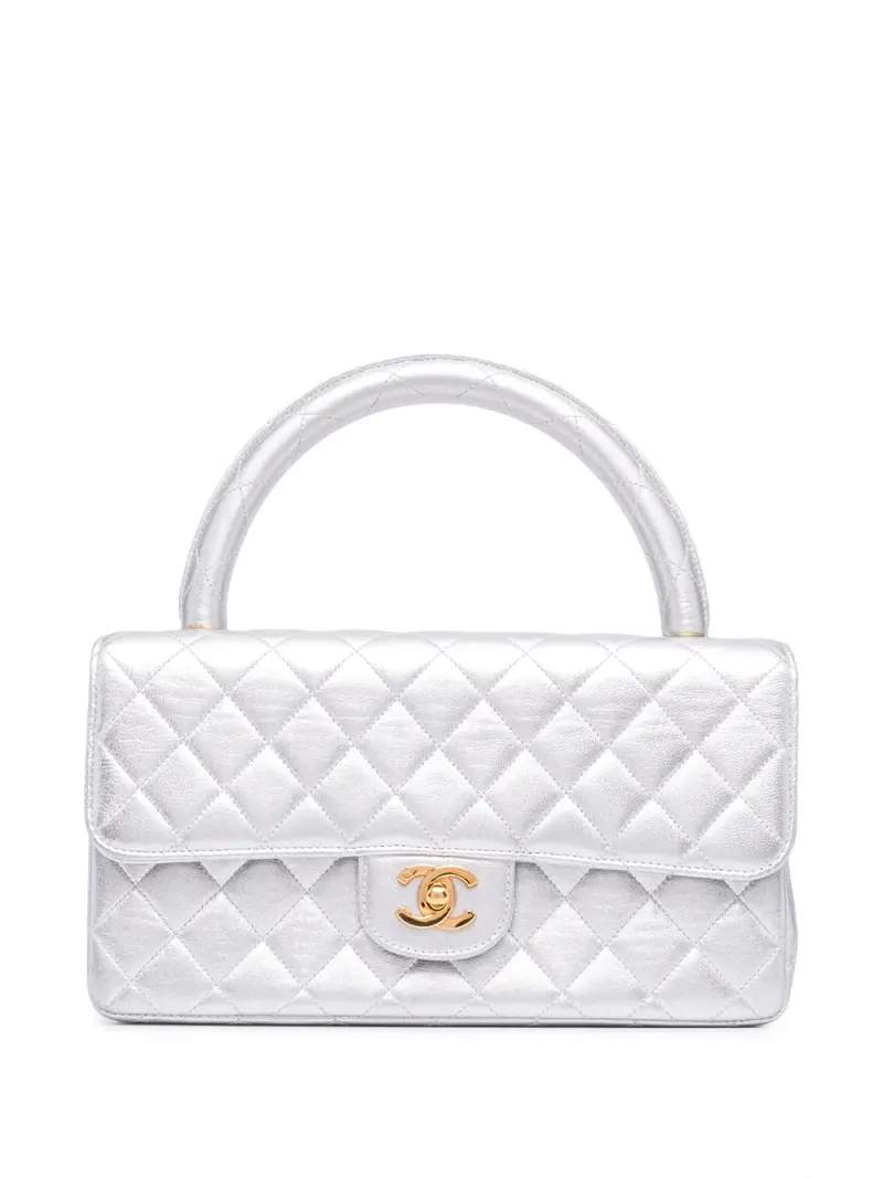 Chanel 1992 gesteppte Handtasche in Silber