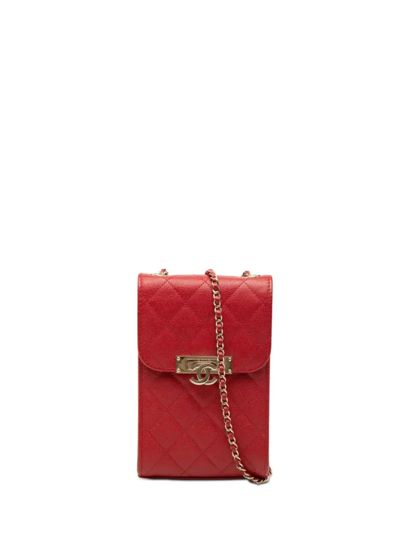 Chanel Golden Class Handyhülle in Rot – Pre-owned Taschen
