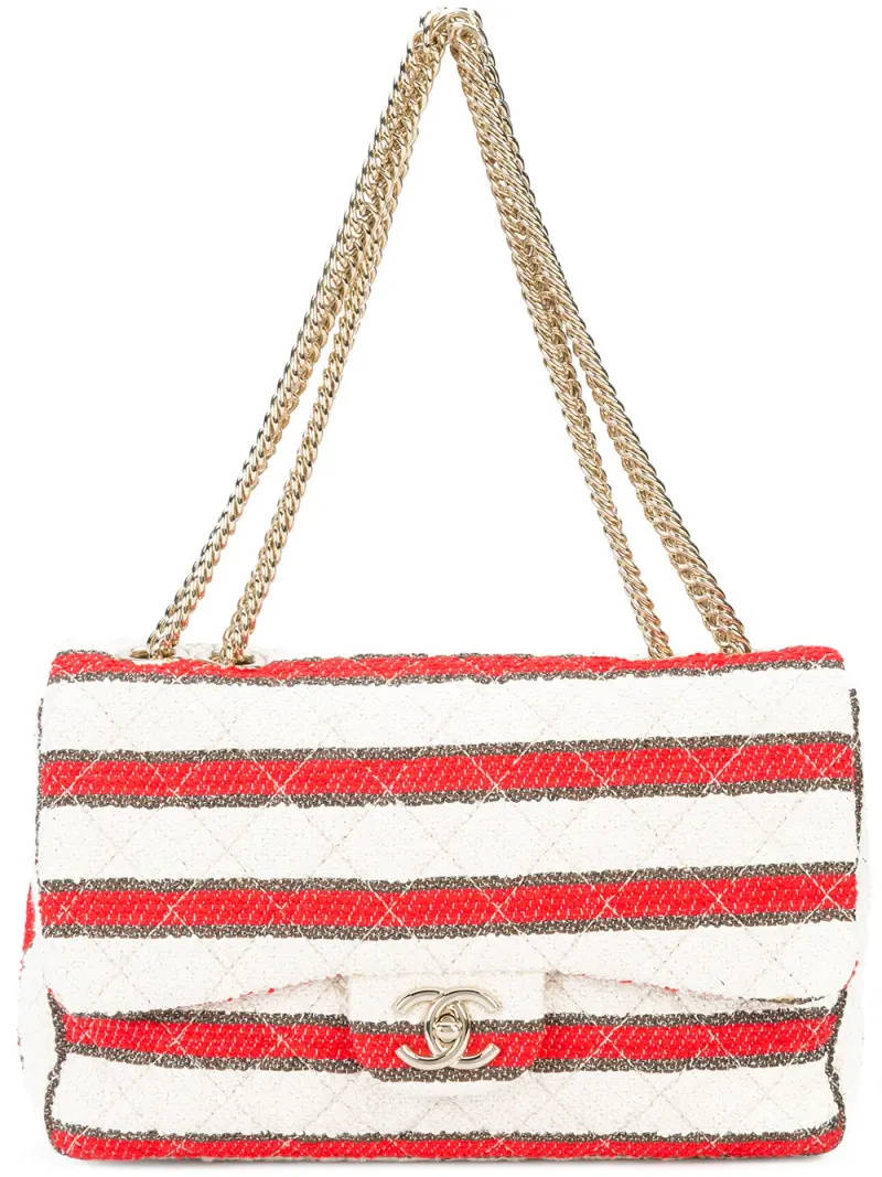 Chanel Handtasche mit Querstreifen in Rot