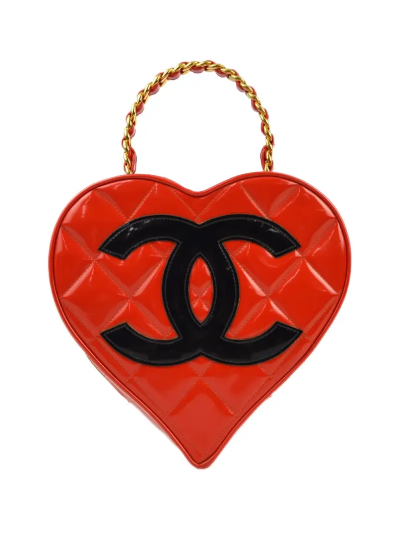 Chanel 1995 Herz-Kosmetiktasche in Rot