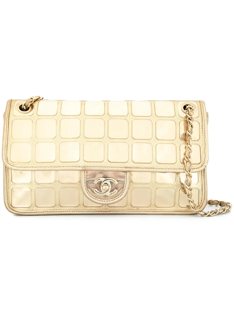 Chanel Ice Cube Schultertasche mit Logo in Gold