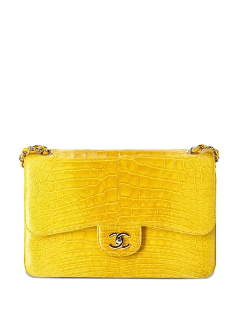 Chanel Jumbo Schultertasche mit Double Flap Jumbo in Gelb