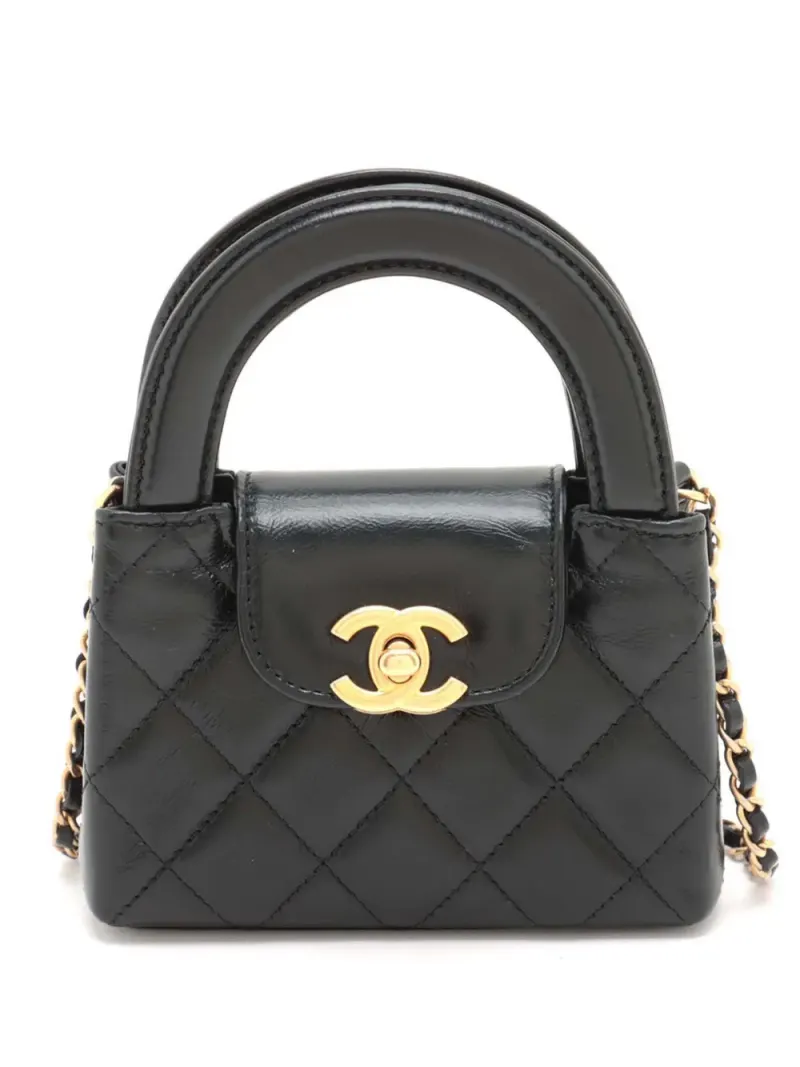 Chanel Kelly Satchel-Tasche in Schwarz Kalbsleder-Leder – Pre-owned Taschen