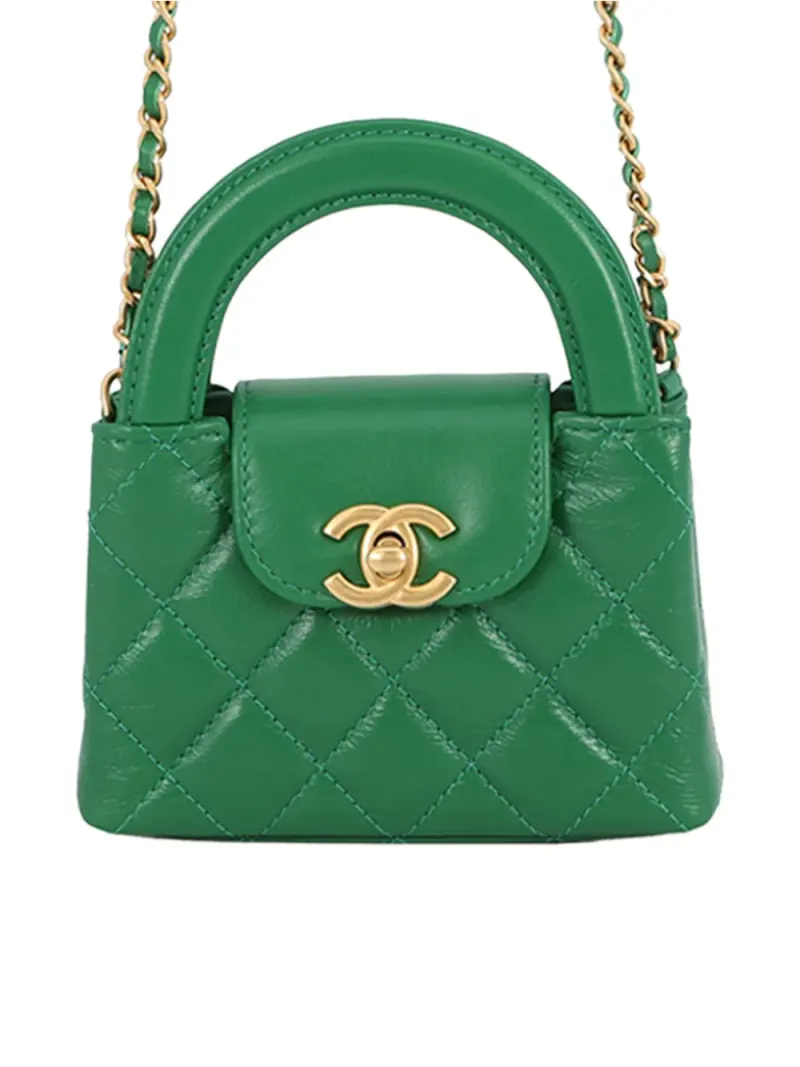Chanel Kelly Satchel-Tasche in Grün Kalbsleder-Leder – Pre-owned Taschen