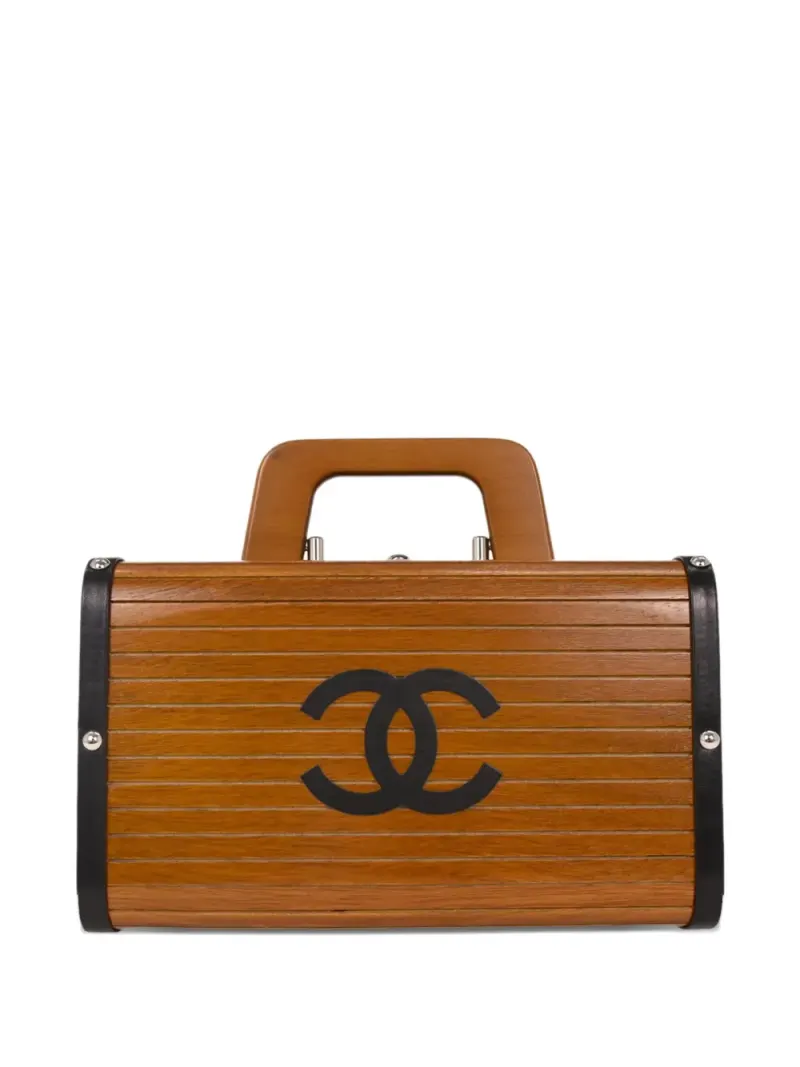 Chanel 1995 Kosmetiktasche mit CC-Motiv in Braun