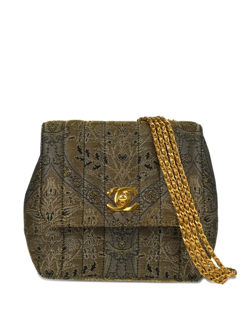 Chanel 1995 Mini-Tasche mit Jacquardmuster Mini in Grün