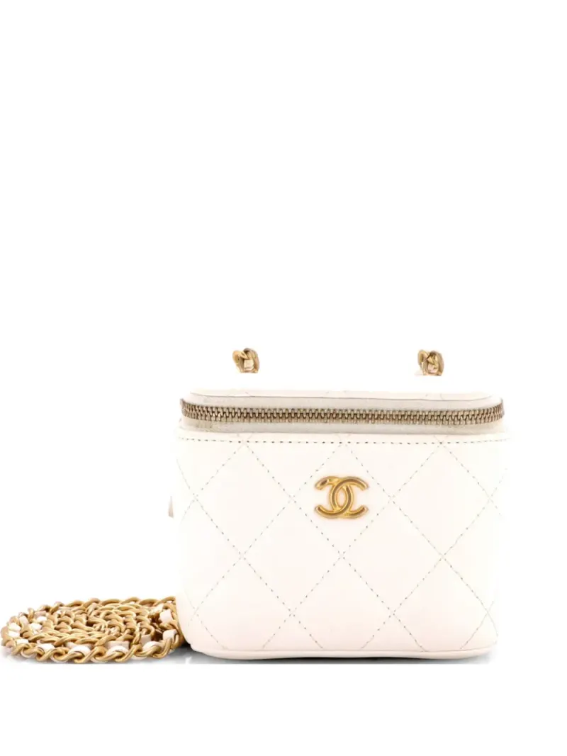 Chanel Pearl Crush Mini in Weiß – Pre-owned Taschen