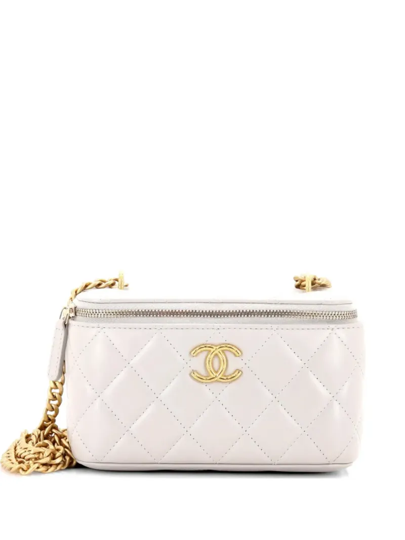 Chanel Pillow Crush Kosmetiktasche mit Kettensteppung in Grau