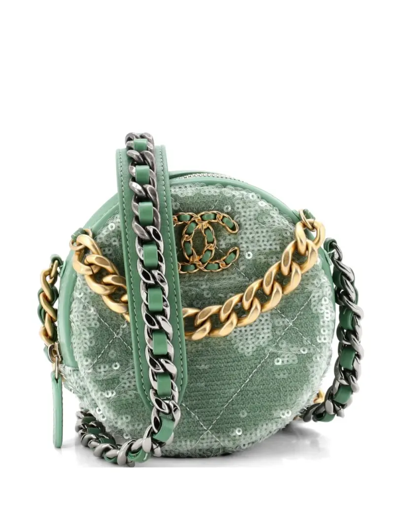Chanel Round in Grün – Pre-owned Taschen
