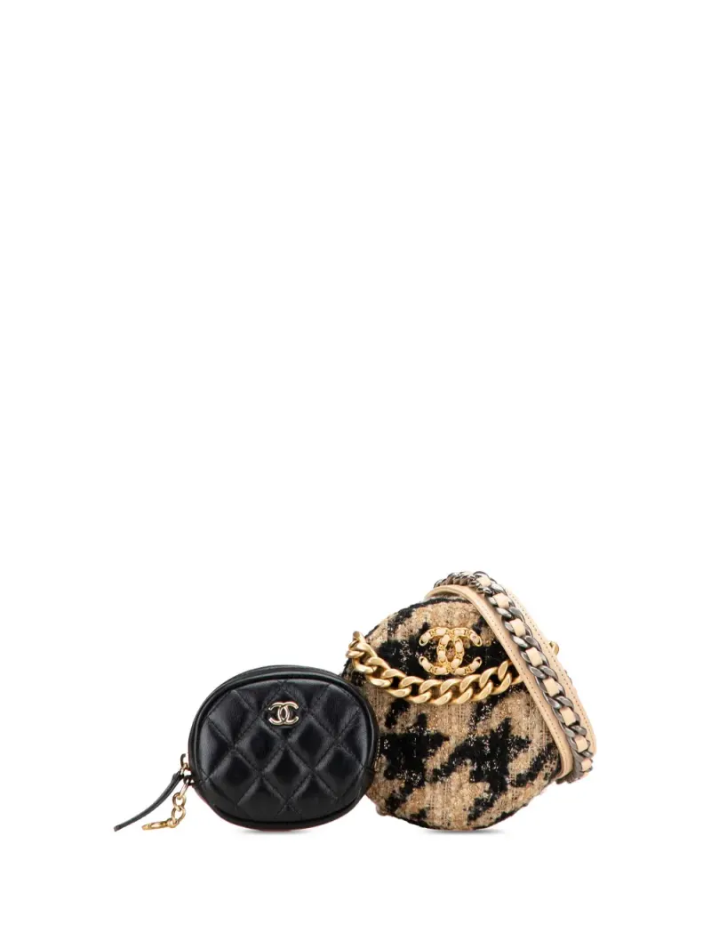 Chanel Runde in Braun Tweed-Leder – Pre-owned Taschen