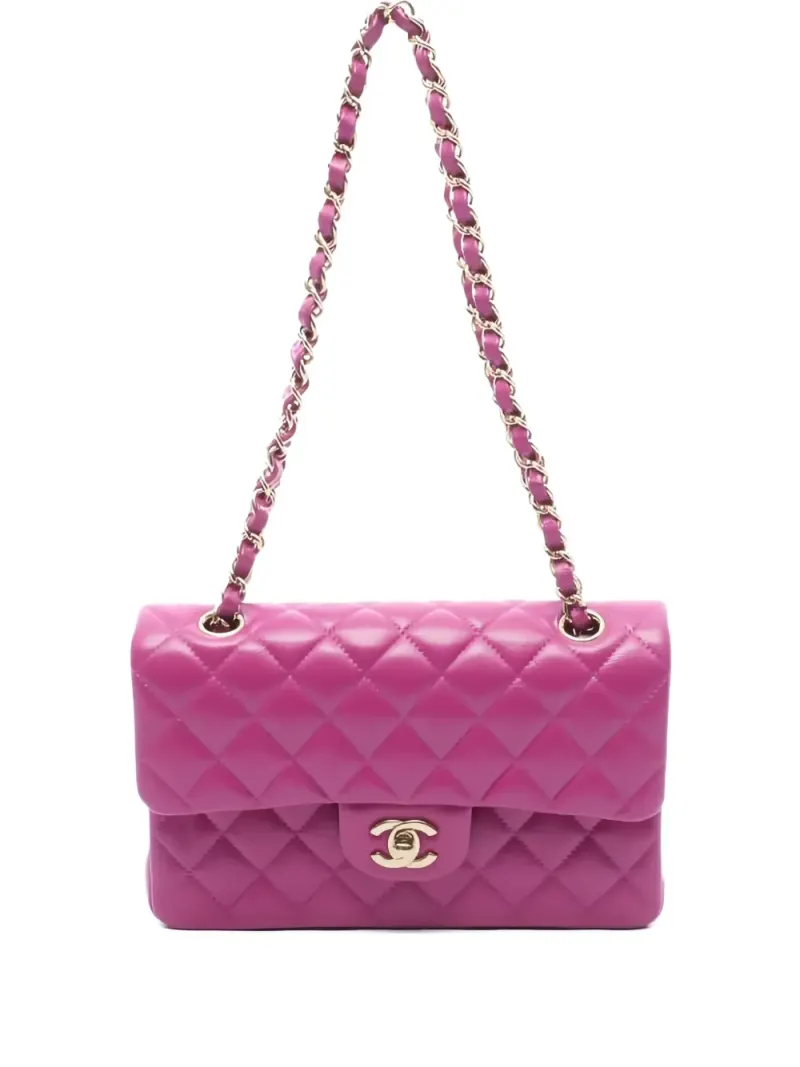 Chanel Schultertasche mit Double Flap in Rosa