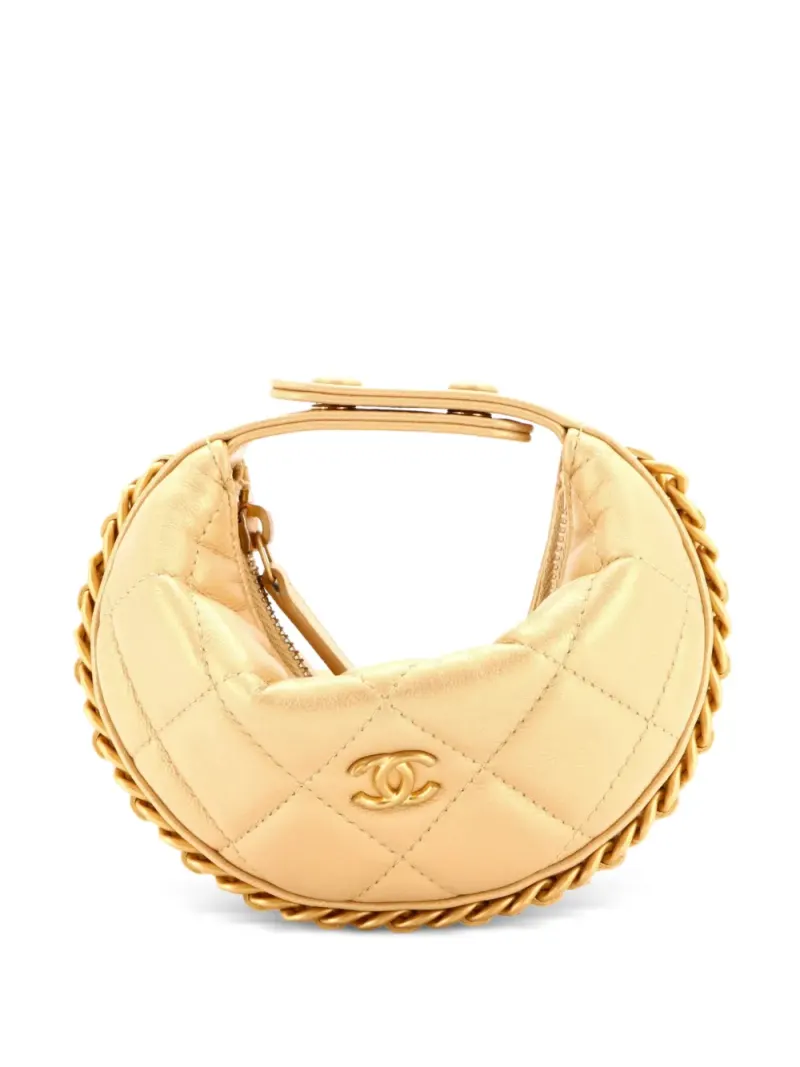 Chanel Extra mini Tasche aus gestepptem Lammleder mit Kettenriemen in Gold Lammleder-Leder