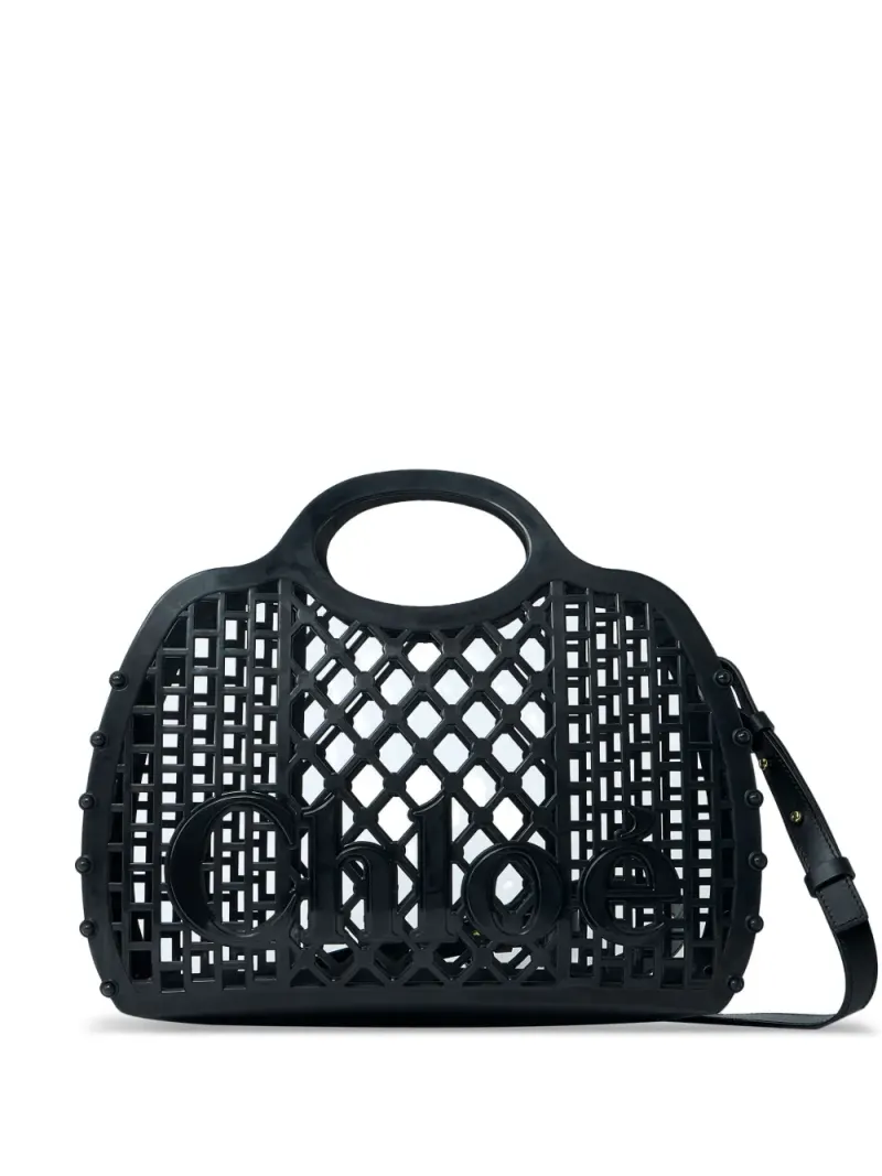 Chloé Cage Tote Bag mit Logo in Schwarz
