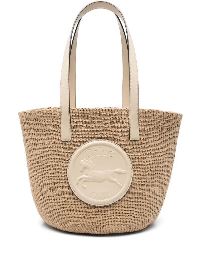 Chloé Große Horse Medal Tote Bag in Nude