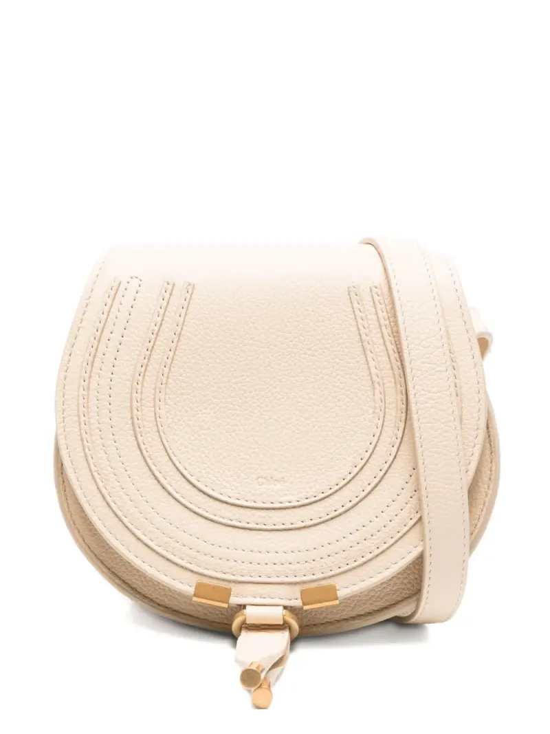 Chloé Marcie Schultertasche mit Hufeisendetail in Nude