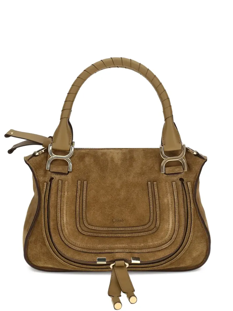 Chloé Kleine Marcie Umhängetasche aus Wildleder in Braun Wildleder-Leder