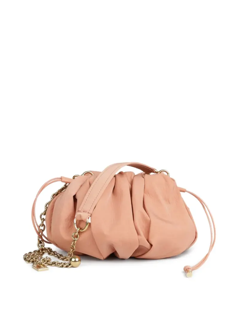 Chloé Plissierte Schultertasche in Nude