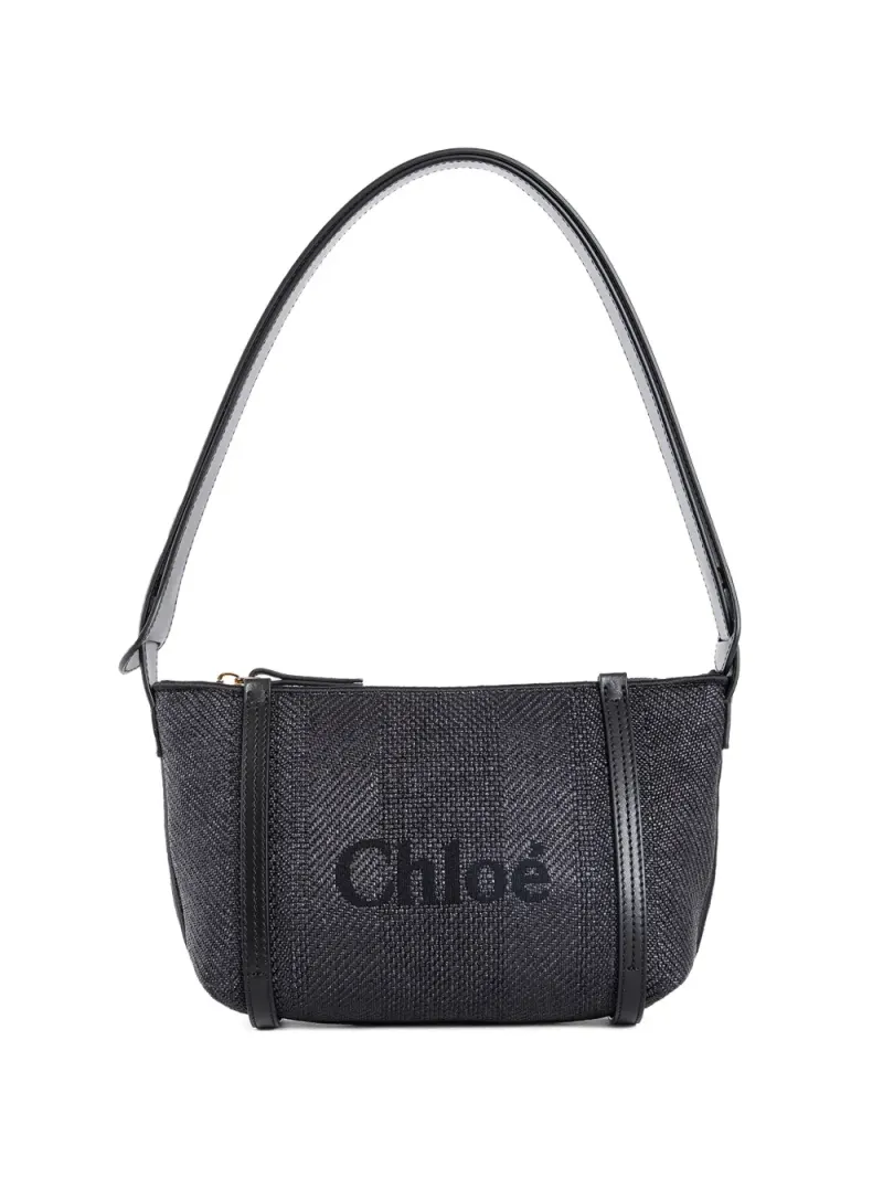 Chloé Schultertasche mit Logo in Schwarz