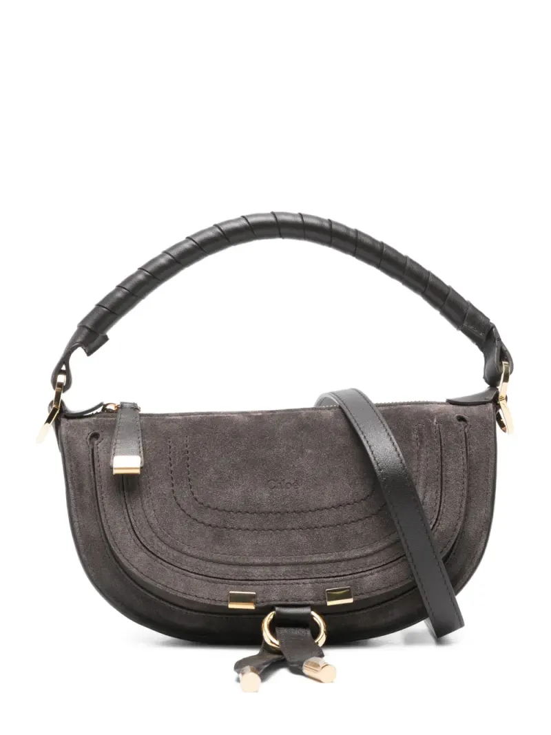 Chloé Schultertasche aus Wildleder in Grau Wildleder-Leder