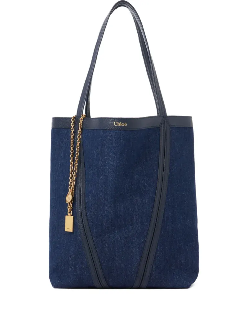 Chloé Spin Schultertasche mit Einsätzen in Blau