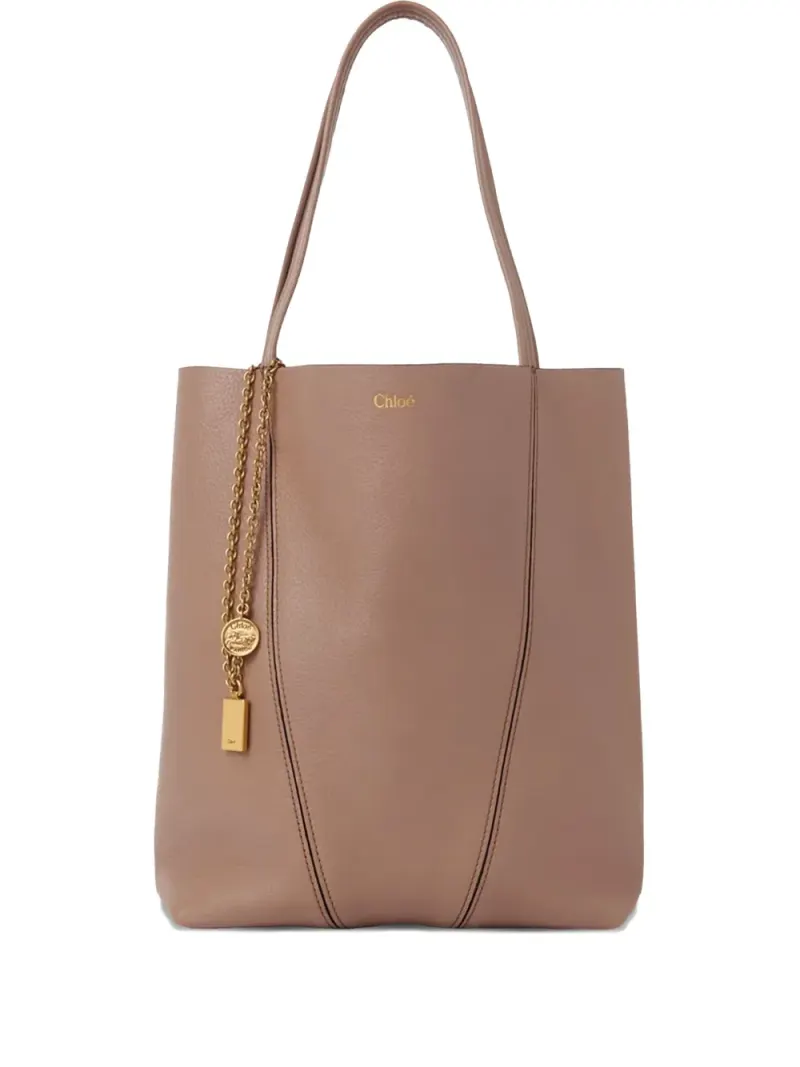 Chloé Mittelgroßer Spin Tote Bag mit Kettendetail in Rosa