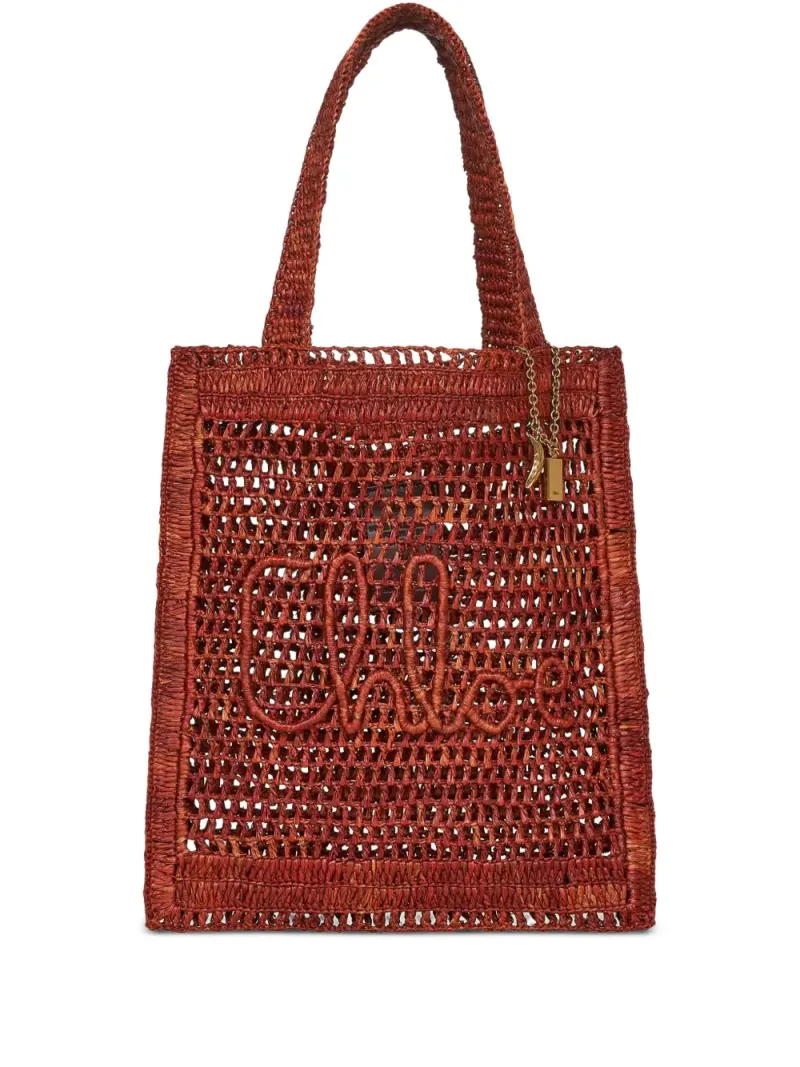Chloé Summer Banana Tote Bag aus Raffiabast in Braun
