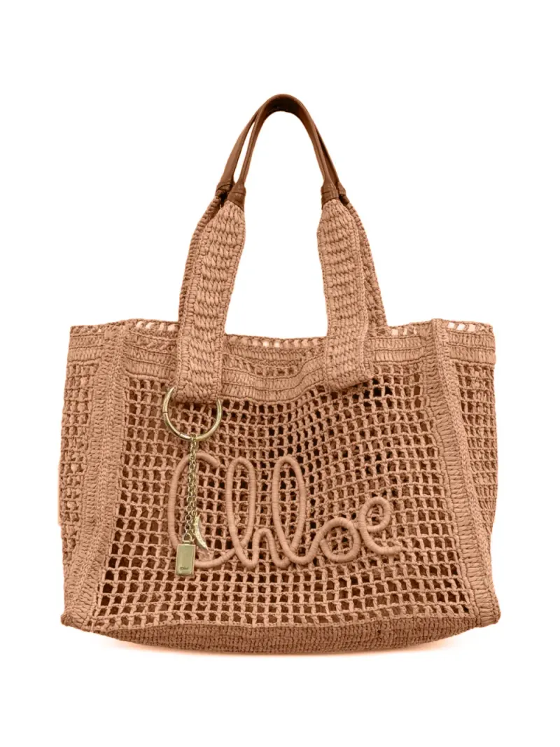 Chloé Summer Banana Tote Bag mit Logo in Nude