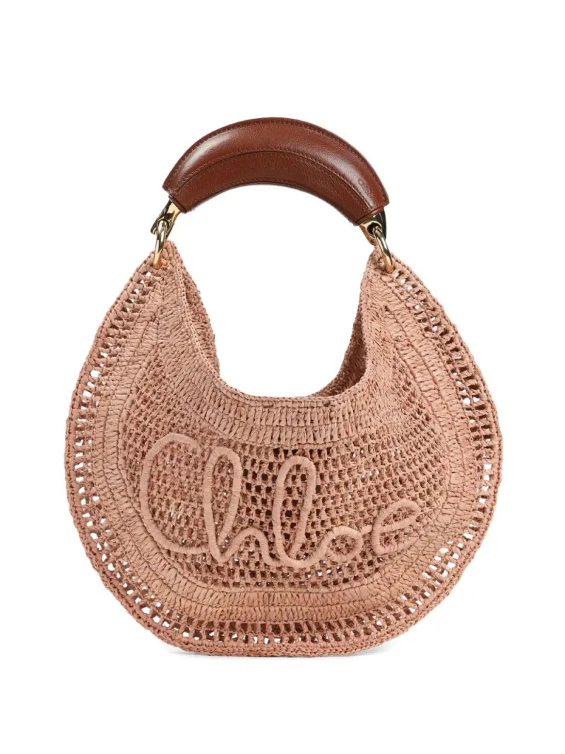 Chloé Tote Bag mit Logo-Stickerei in Nude