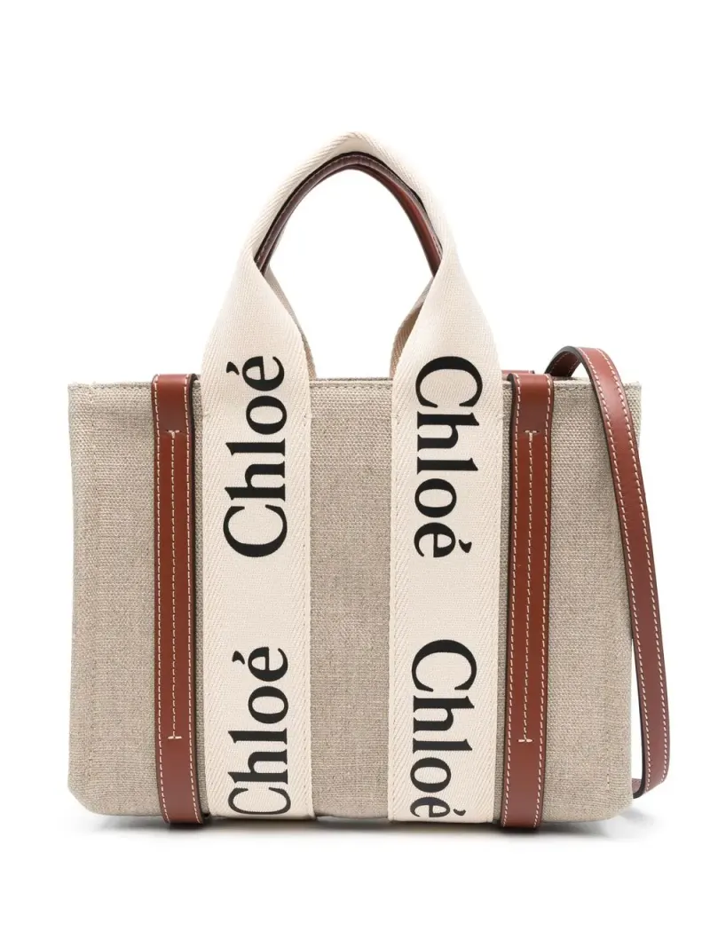 Chloé Kleine Woody Handtasche in Nude