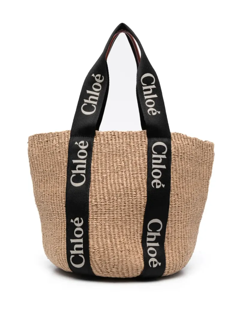 Chloé Großer Woody Shopper in Nude