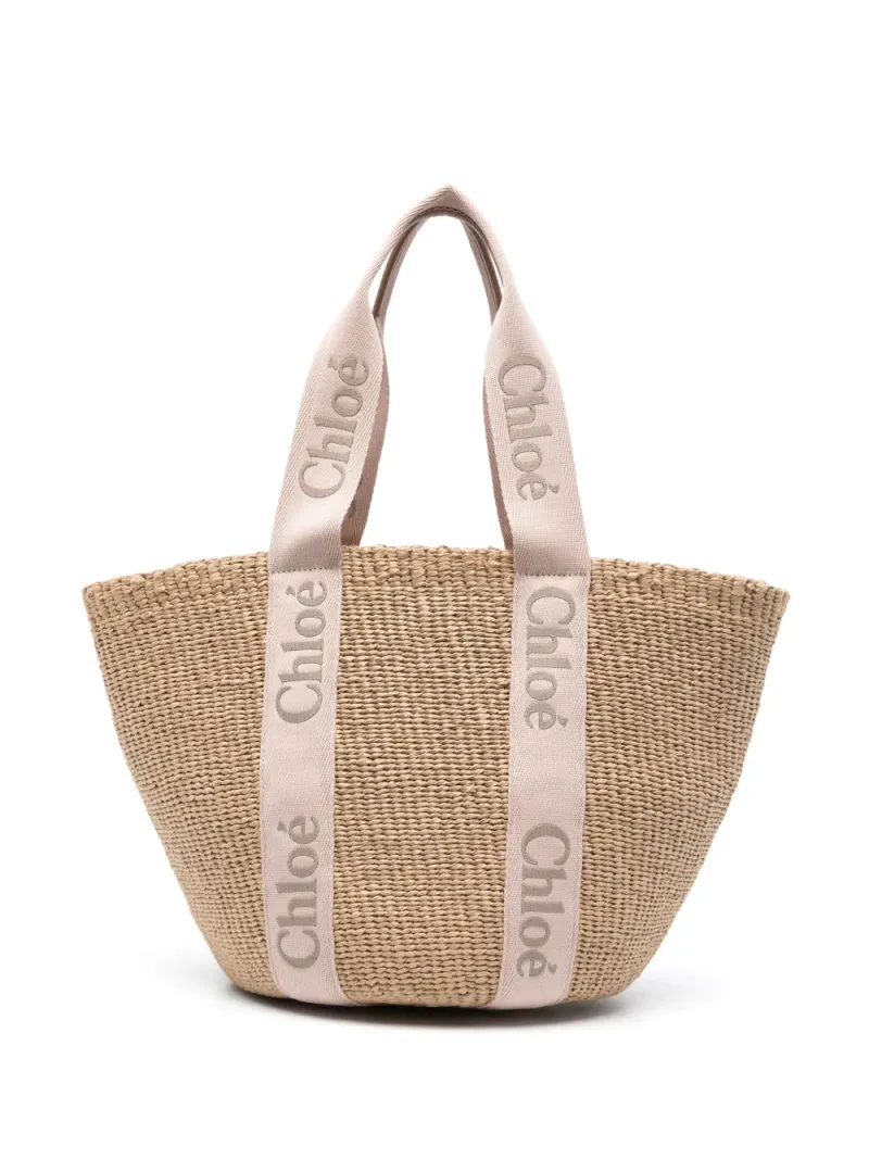 Chloé Großer Woody Shopper in Nude