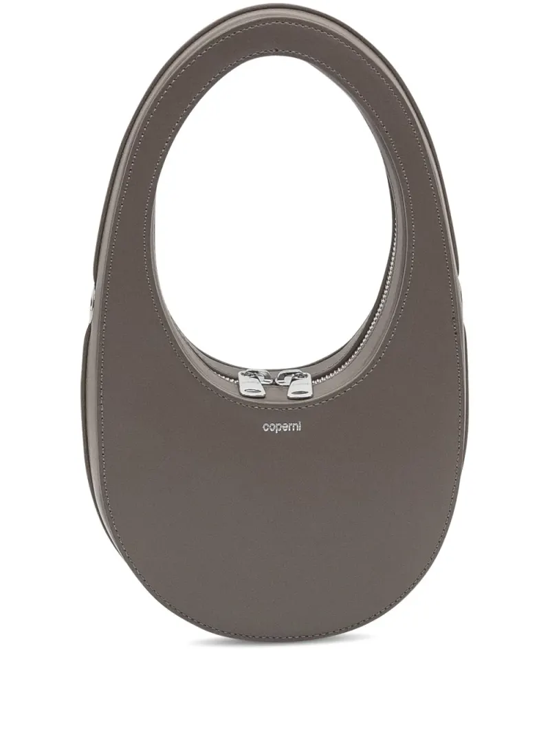 Coperni Swipe Schultertasche mit ovalem Gestell in Braun