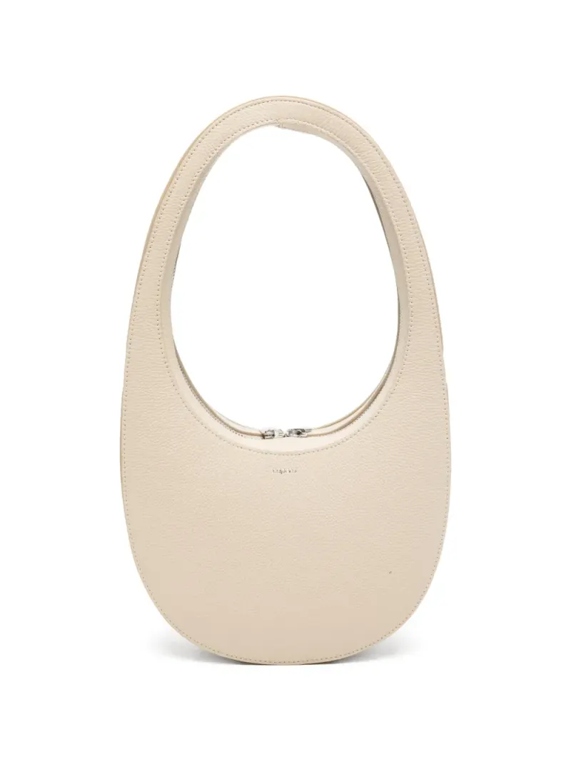Coperni Swipe Schultertasche aus strukturiertem Leder in Nude