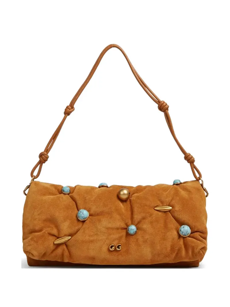 Cult Gaia Amalia Clutch aus Leder in Braun