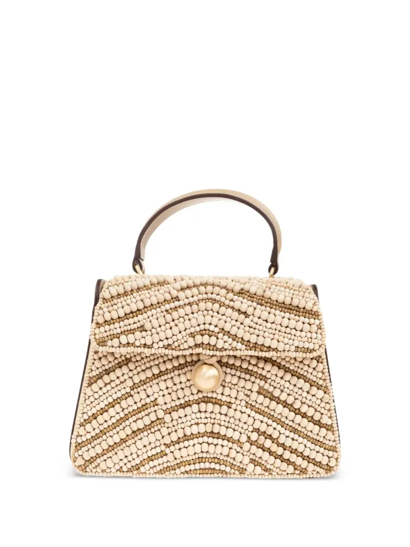 Cult Gaia Tote Bag mit Holzperlen in Nude