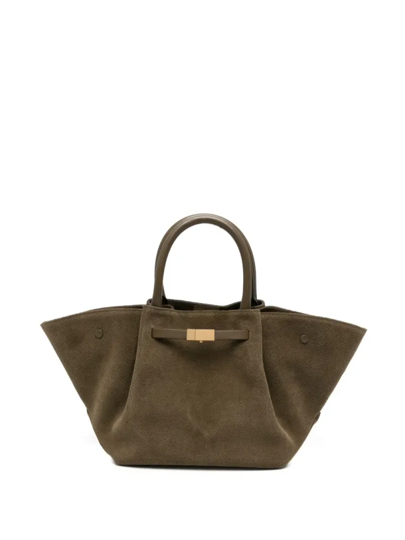 Demellier Midi New York Tote Bag aus Wildleder mit Lochmuster