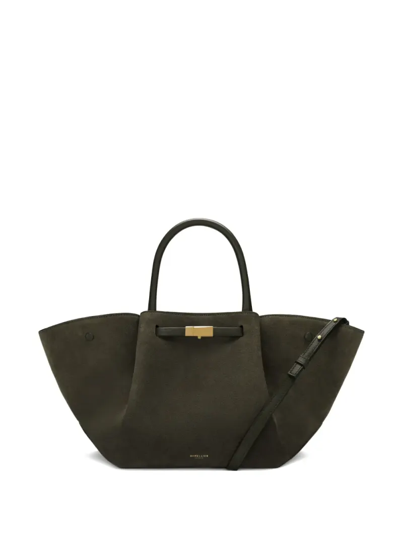 DeMellier The Midi New York Tote Bag aus Wildleder in Grün Wildleder-Leder
