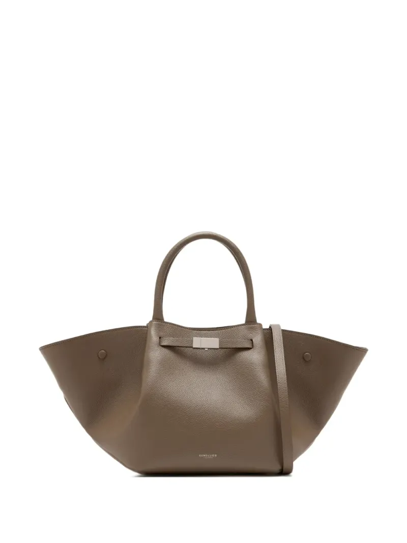 DeMellier Mittelgroßer The New York Tote Bag aus strukturiertem Leder in Braun
