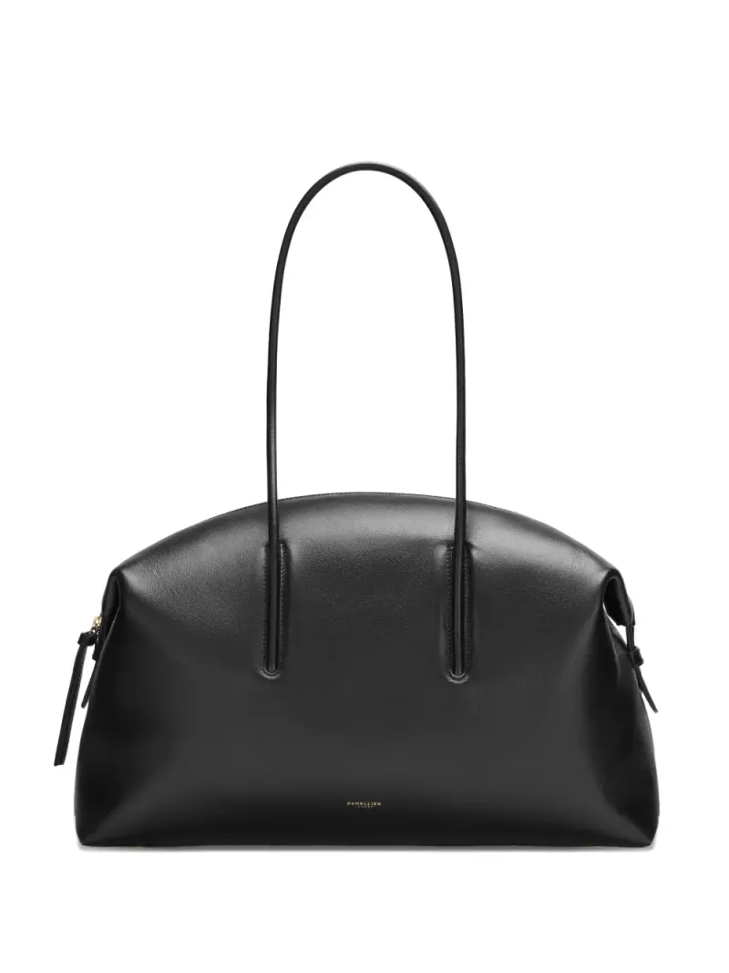 DeMellier The Stockholm Schultertasche aus glattem Leder in Schwarz