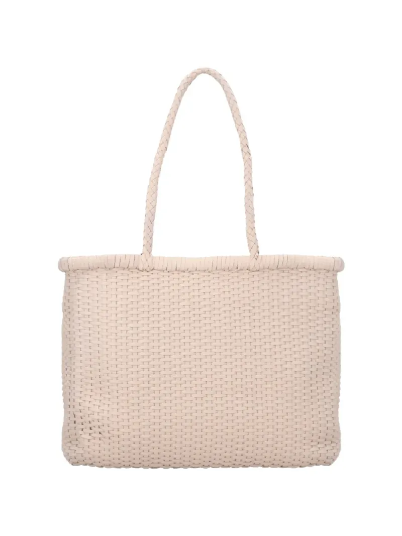 Dragon Diffusion big B Weave leather shoulder bag in Nude