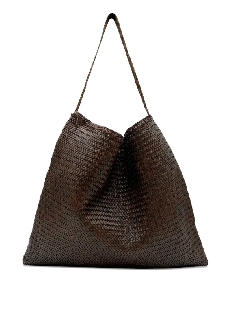 Dragon Diffusion Gewebte Schultertasche in Braun
