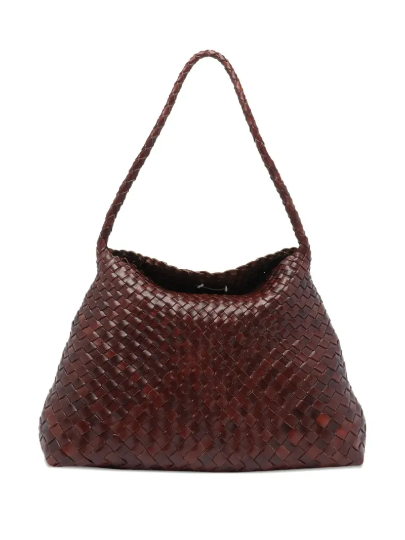 Dragon Diffusion Gewebte Schultertasche in Braun