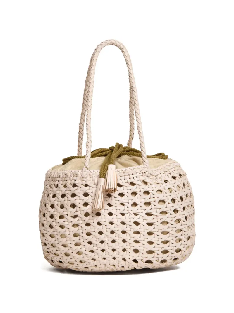 Dragon Diffusion Runde Juventus Beuteltasche mit Lochmuster in Nude