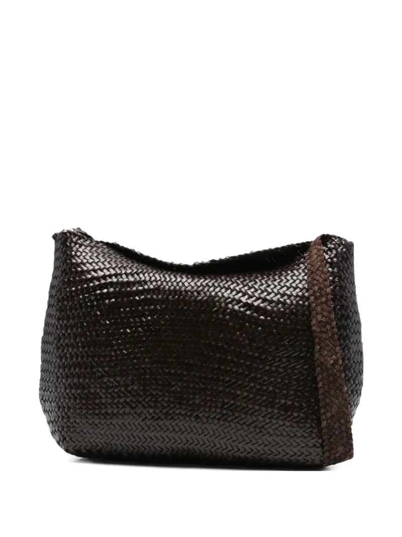 Dragon Diffusion Santa Marta Schultertasche aus gewebtem Leder in Braun