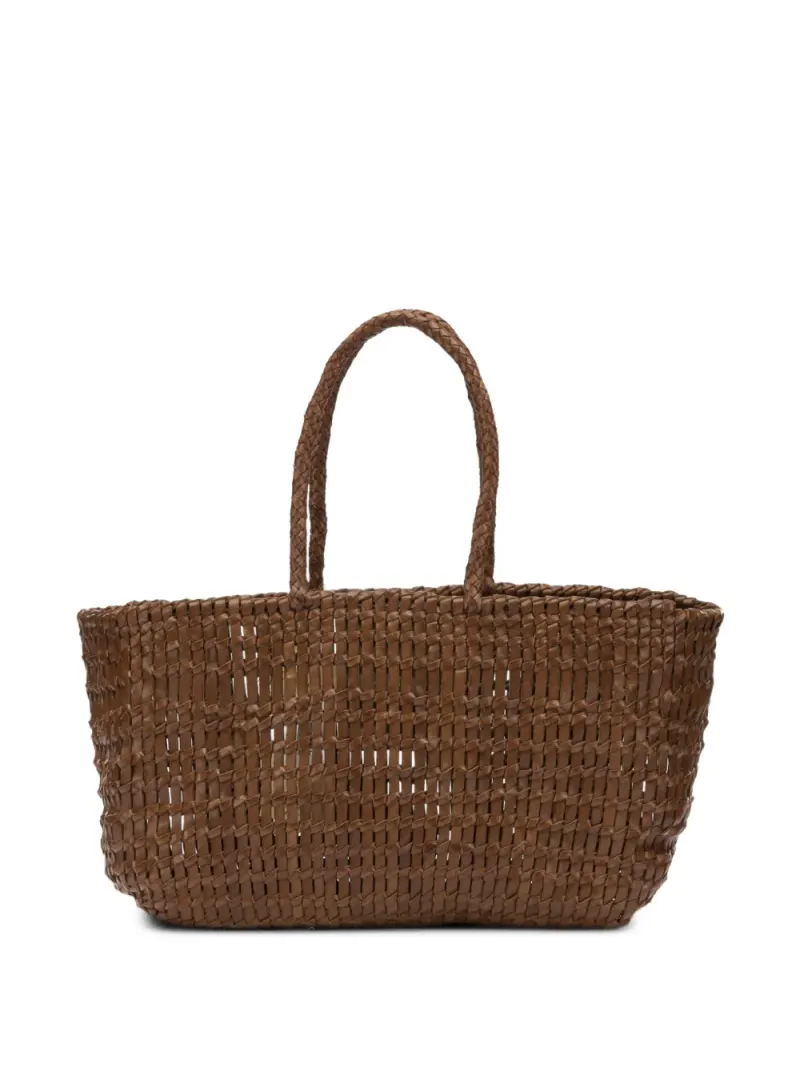 Dragon Diffusion Terrafino woven leather tote bag in Braun
