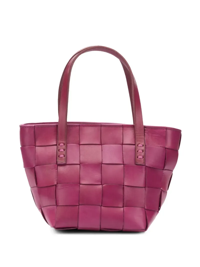 Dragon Diffusion woven leather tote bag in Rosa