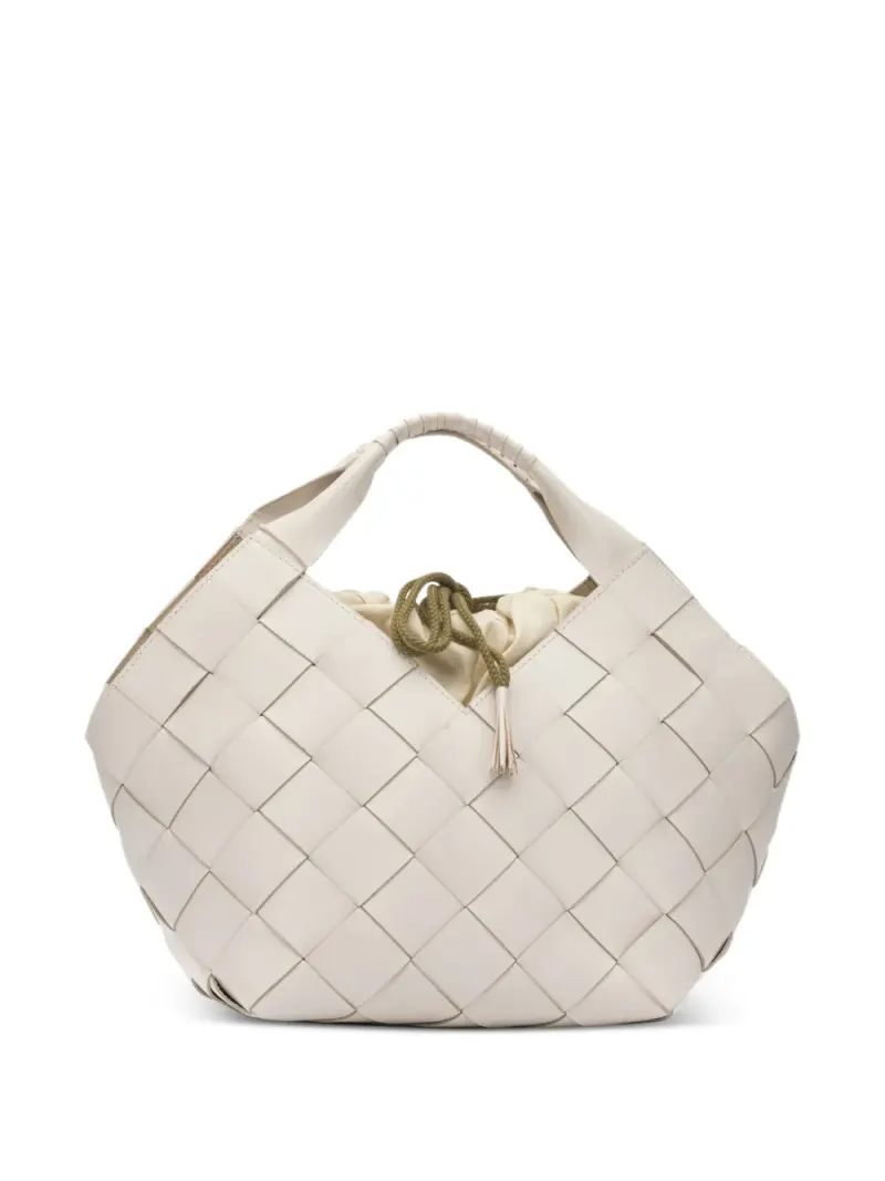 Dragon Diffusion woven leather tote bag in Nude