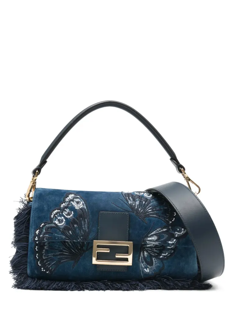 Fendi Baguette Tote Bag mit Fransen in Rot