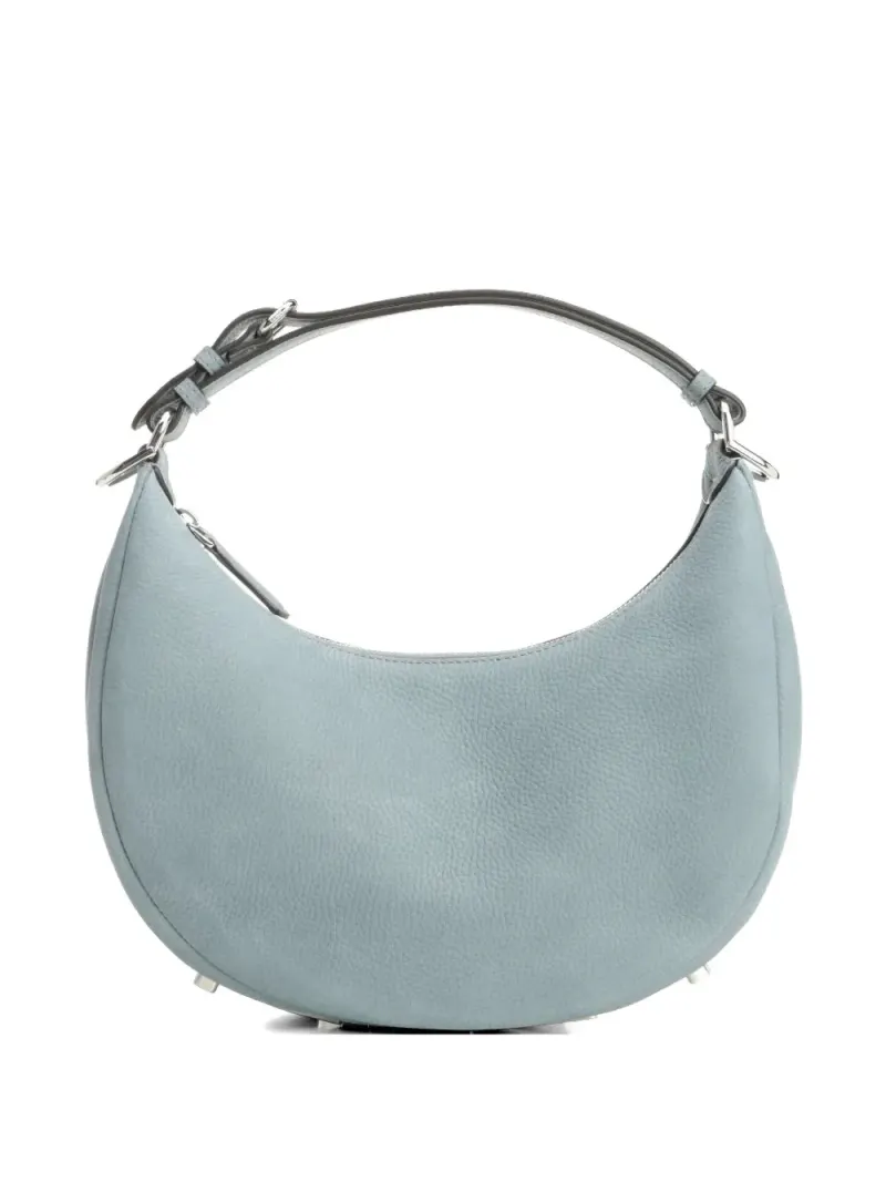 Fendi small Fendigraphy suede-finish clutch bag in Blau