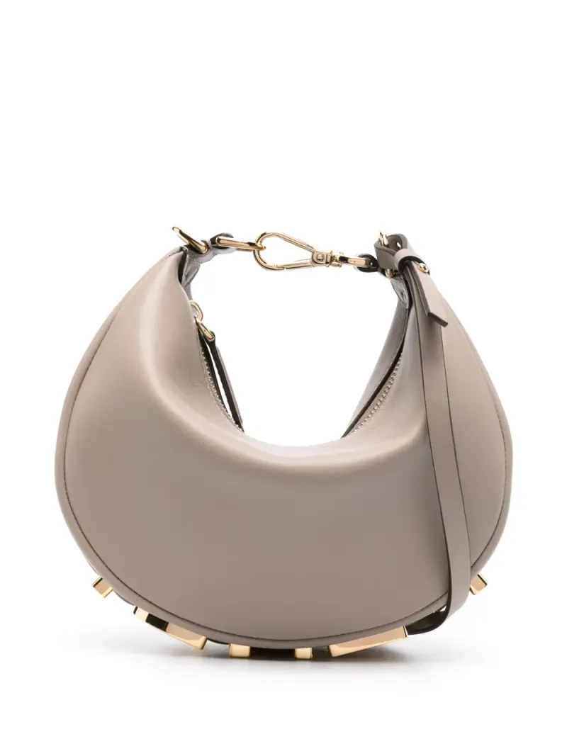 Fendi Handtasche mit Logo-Applikation in Nude